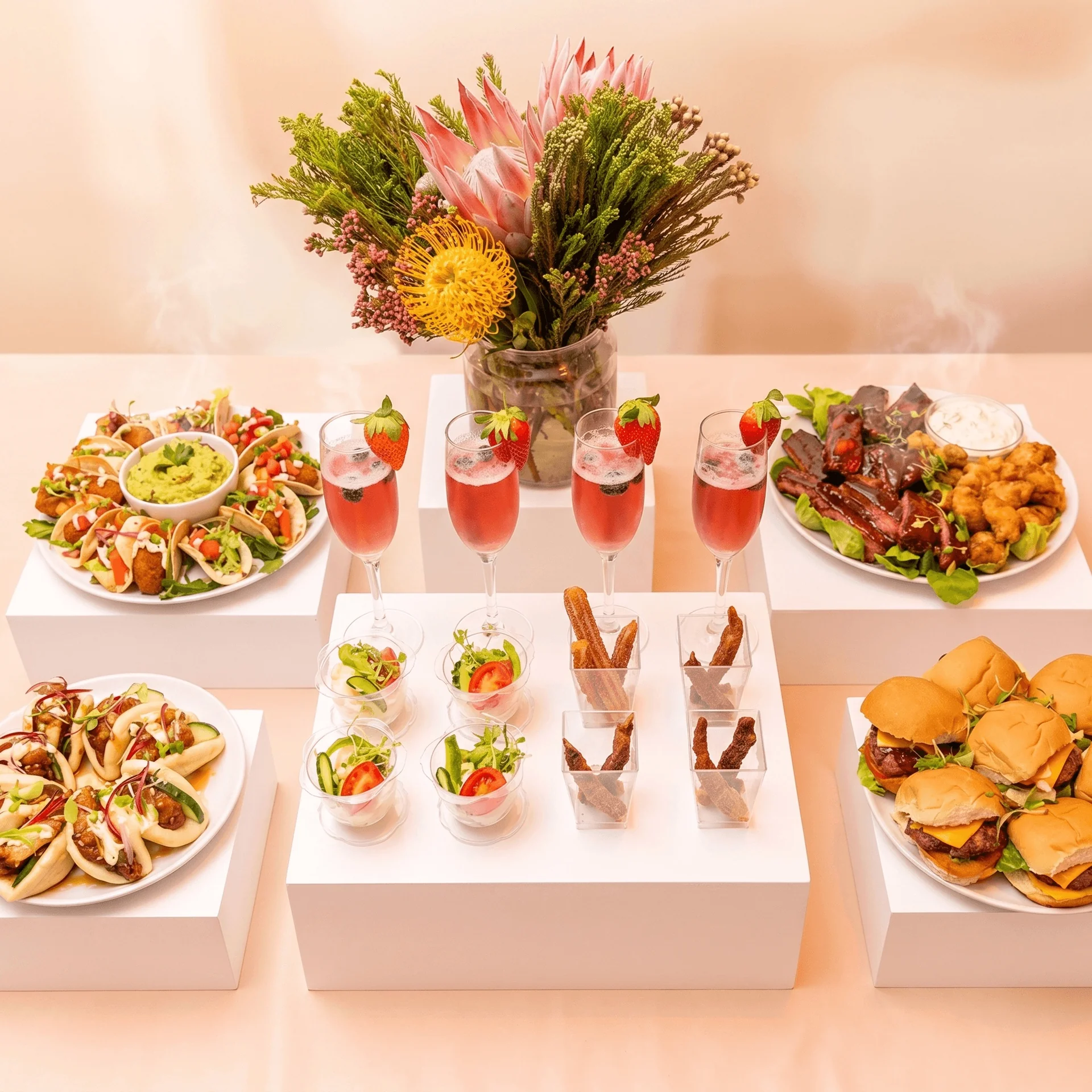 Gourmet finger foods at a party